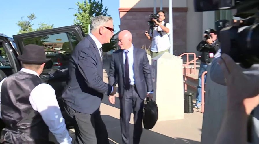 Alec Baldwin arrives at the courthouse for the second day of witness testimony