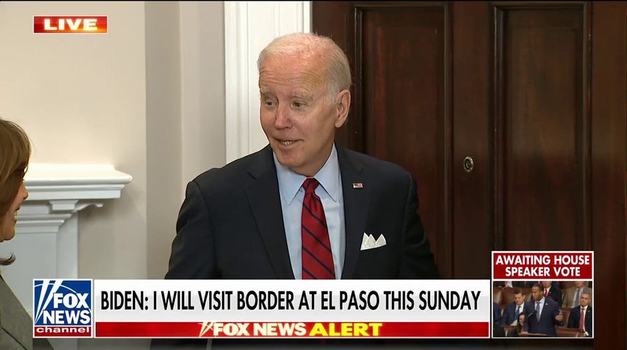 Biden looks to Harris for answer to question about speaker process: 'Can I say it?'