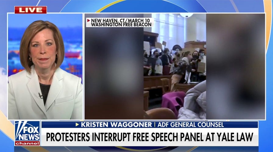 Protesters interrupt free speech panel at Yale Law School