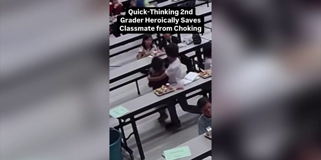 Second-grader heroically saves classmate by giving him the Heimlich maneuver