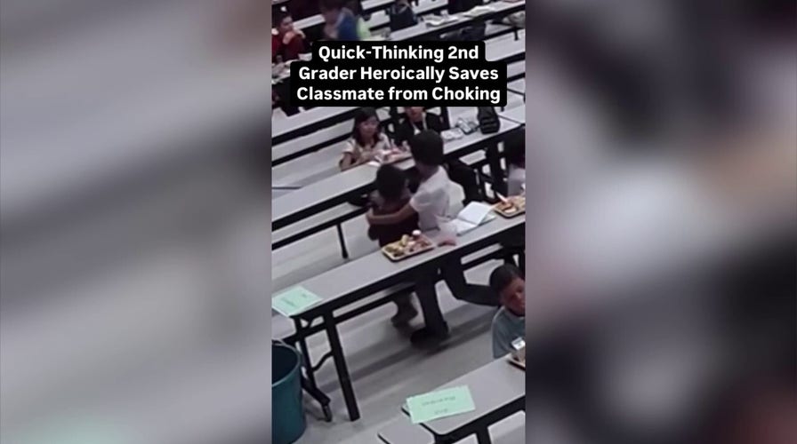 Second-grader heroically saves classmate by giving him the Heimlich maneuver