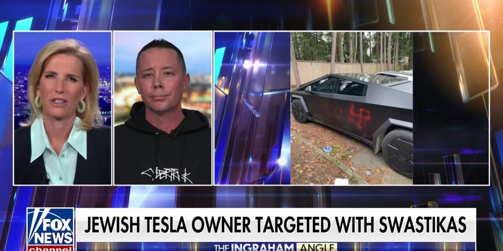 Tesla owner finds cybertruck vandalized with swastikas