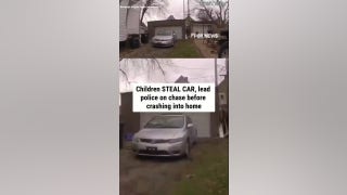 Children STEAL CAR, lead police on chase before crashing into home