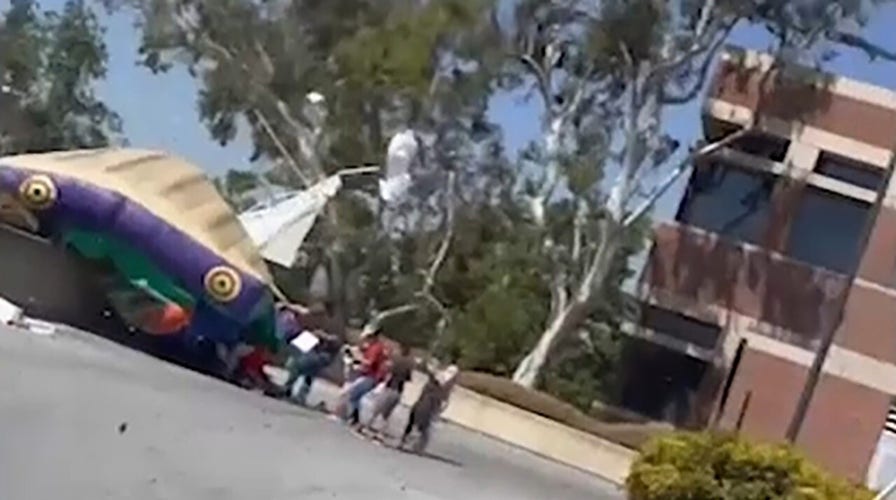 California sheriff's helicopter lifts bounce house into air, injuring 3 children, police say