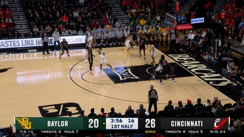 Jalen Celestine makes a turnaround jumper, extending Cincinnati's lead over Baylor