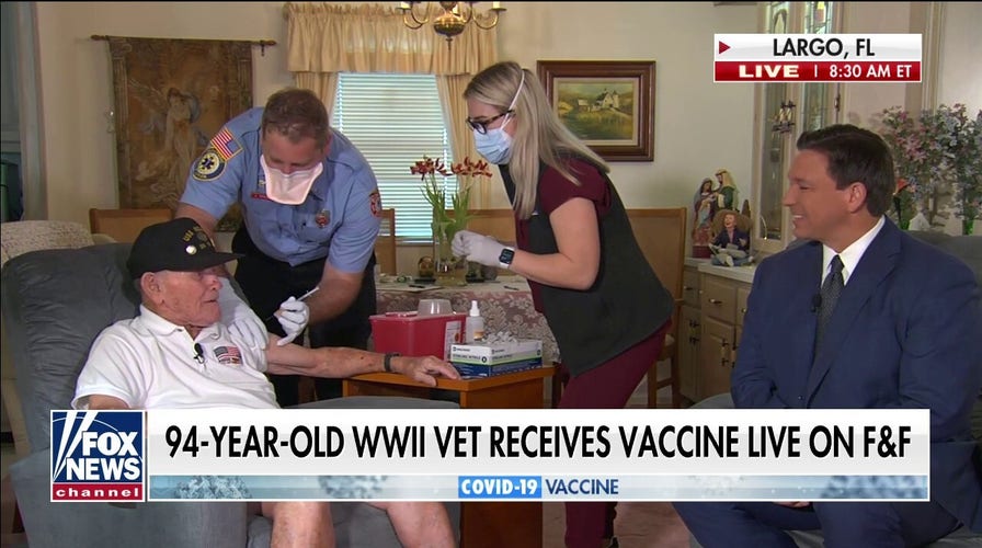94-year-old WWII veteran receives coronavirus vaccine live on 'Fox &amp; Friends'