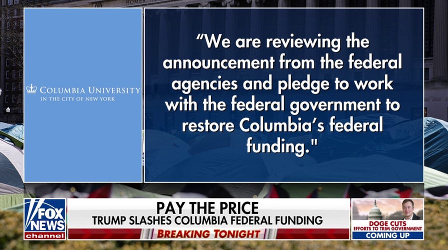 Trump pulls federal funding from Columbia University over anti-Israel demonstrations