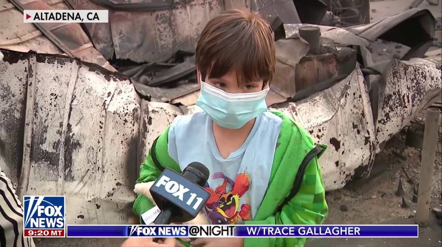 Child reacts to losing his home in California wildfires: ‘A lot of stuff that I love is gone’