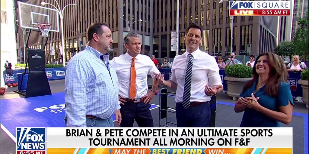 Brian Brenberg, Pete Hegseth face off on basketball court at FOX Square
