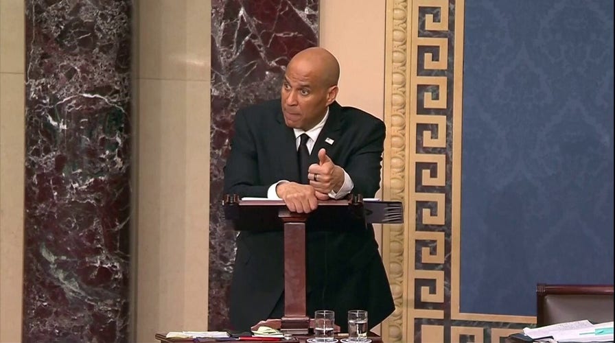 Cory Booker blasts Trump during marathon speech