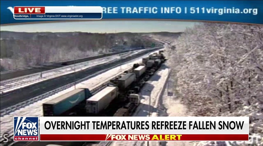 Drivers trapped for hours on Virginia interstate as temperatures dropped overnight