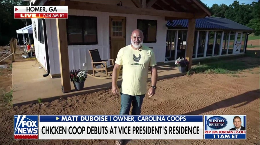 Carolina Coops CEO unveils custom chicken coop at VP residence
