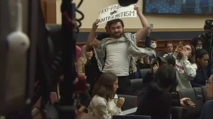 Anti-Israel demonstrators disrupt House Judiciary hearing addressing antisemitism on college campuses