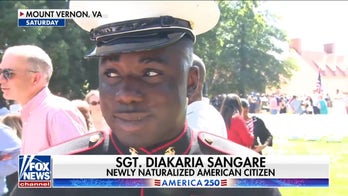 Marine sergeant gains US citizenship at Mount Vernon ceremony