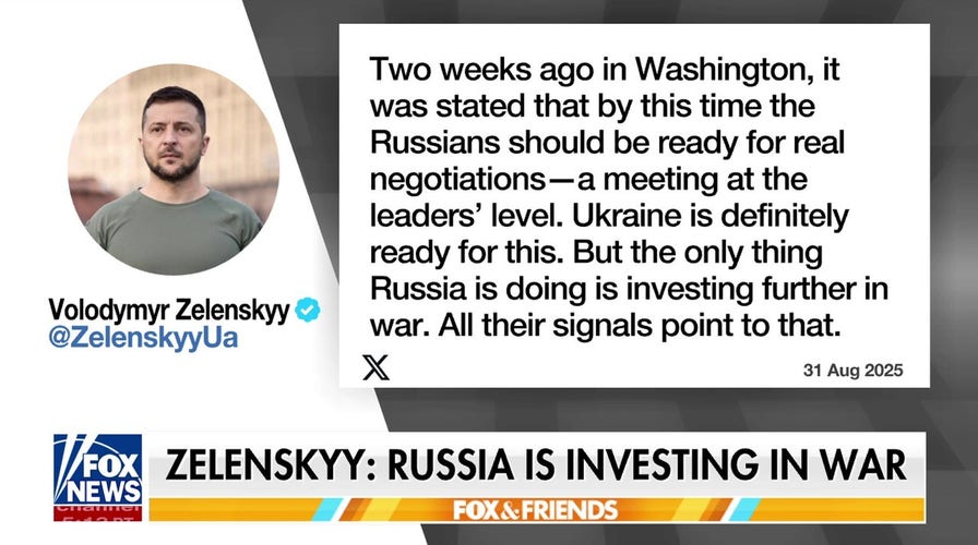 Zelenskyy accuses Putin of 'investing further in war' as Trump's deadline approaches