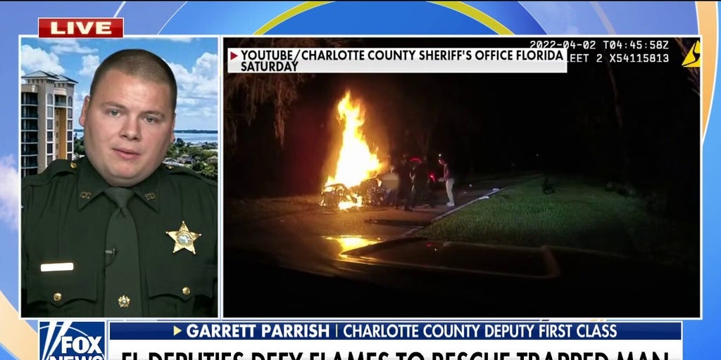 Florida Officers Pull Man From Burning Car In Nick Of Time | Fox News Video