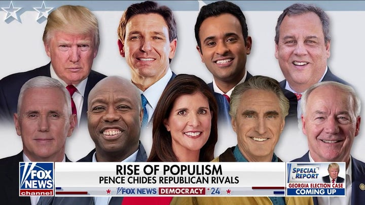Pence criticizes Republican candidates over the rise of populism in GOP