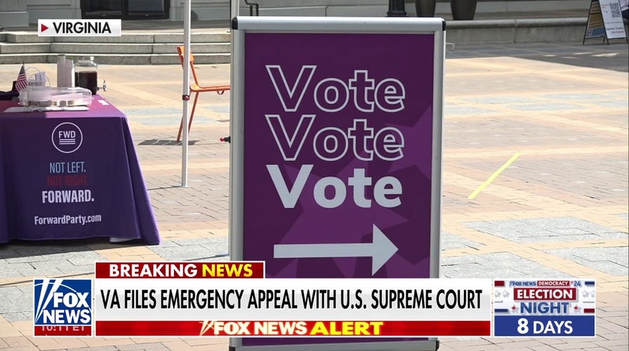 Virginia files emergency Supreme Court appeal on voter roll ruling
