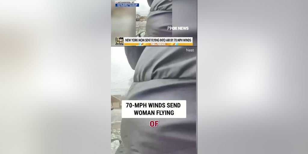 WATCH: 70-MPH winds send woman FLYING