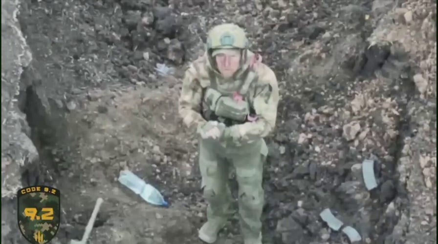 Russian soldier surrenders to drone