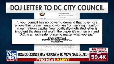DOJ says DC City Council has no power to move National Guard