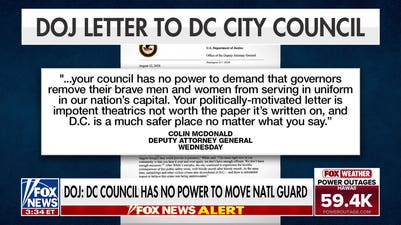 DOJ says DC City Council has no power to move National Guard
