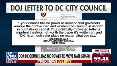 DOJ says DC City Council has no power to move National Guard