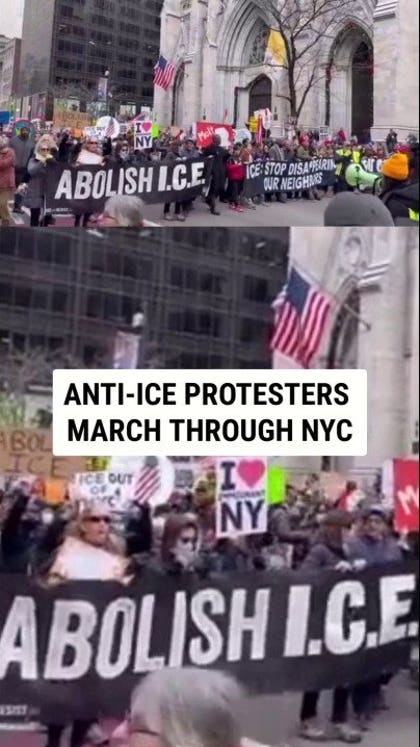 WATCH: Anti-ICE protesters march through NYC