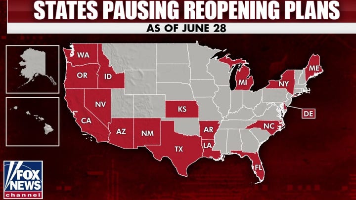 17 states pause reopening plans as American Academy of Pediatrics advocates for schools to open