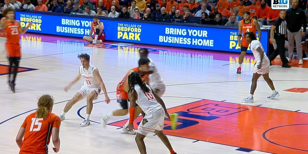 Andrej Stojakovic sinks tough spin jumper, plus the foul, extending Illinois' lead over Texas-Rio Grande Valley