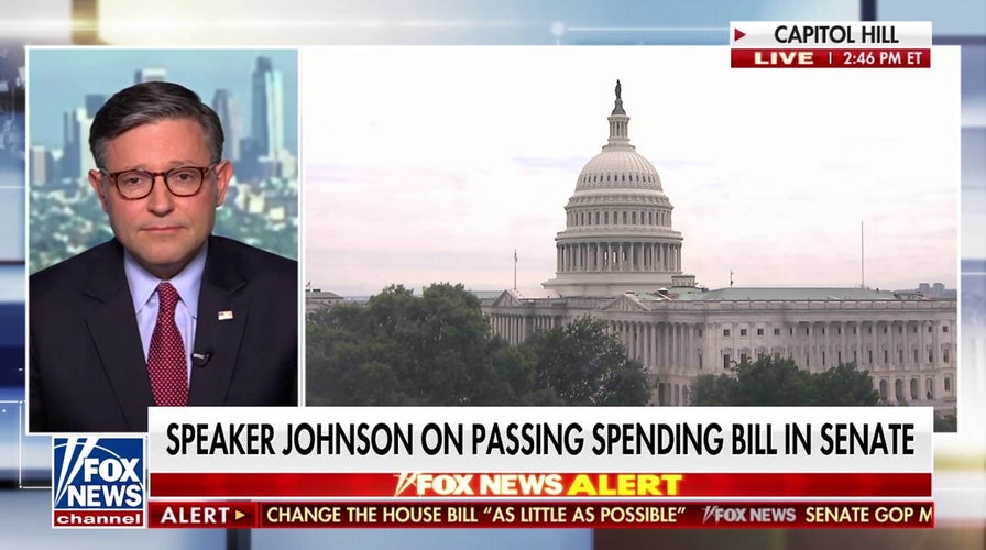 Mike Johnson touts ‘one-team approach’ as House and Senate Republicans work on spending bill