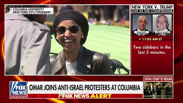 Ilhan Omar joins anti-Israel protesters at Columbia University