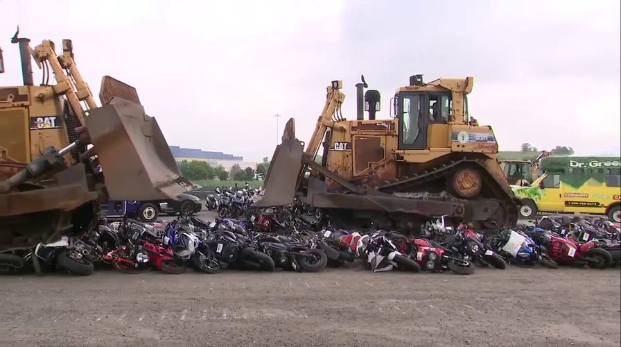 NYC crushes over 200 illegal mopeds, scooters