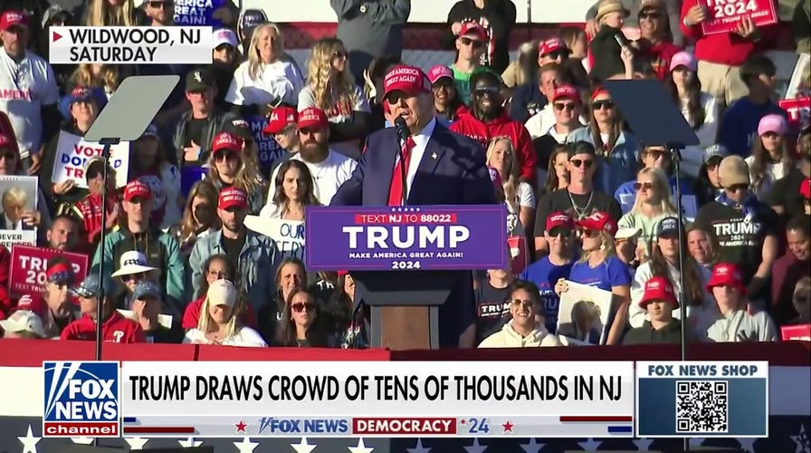 Trump criticizes Biden on economy, immigration and anti-Israel protests in massive rally