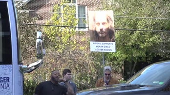 Protester trolls Spanberger with transgender pedophile's mugshot as he's due in court