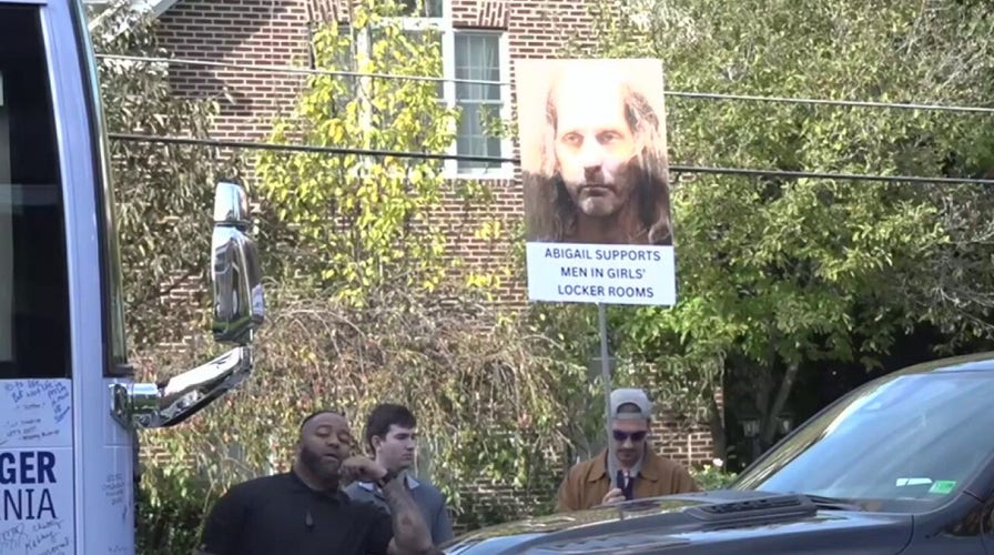 Protester trolls Spanberger with transgender pedophile's mugshot as he's due in court