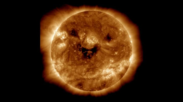 NASA captures a 'smiling' sun