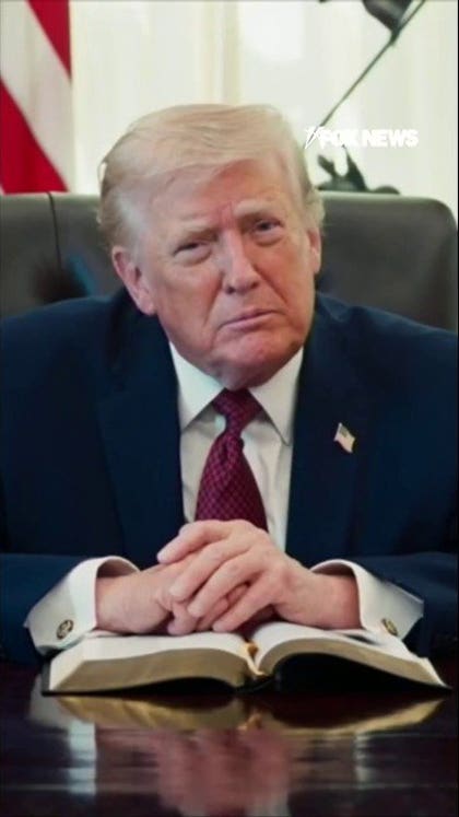 Crowd CHEERS as Trump recites Bible passage during prayer event