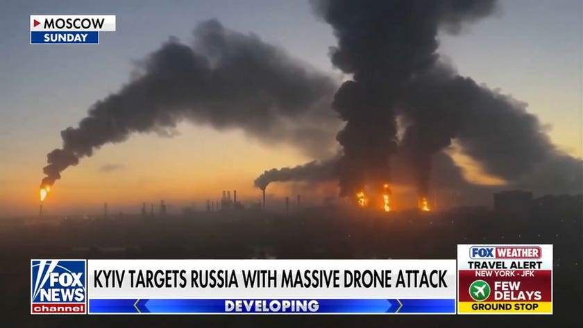 Ukraine hits Russian oil refinery in massive drone attack