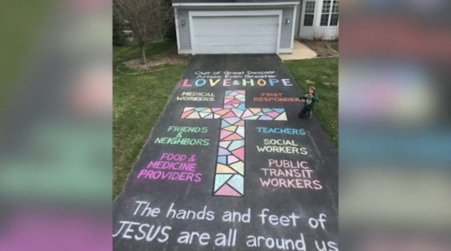 Michigan family spreads hope, love with inspiring driveway chalk art