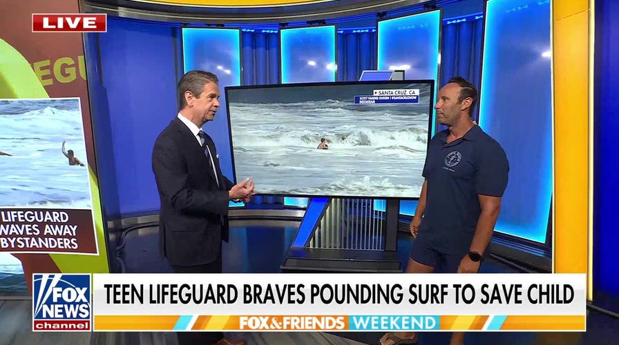 Teen lifeguard Ryder Williams saves child from pounding surf