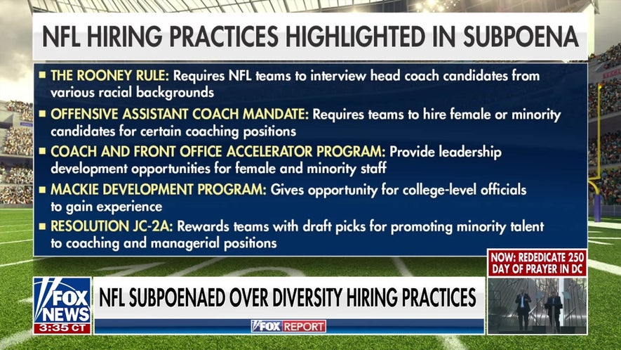 NFL subpoenaed over diversity hiring practices
