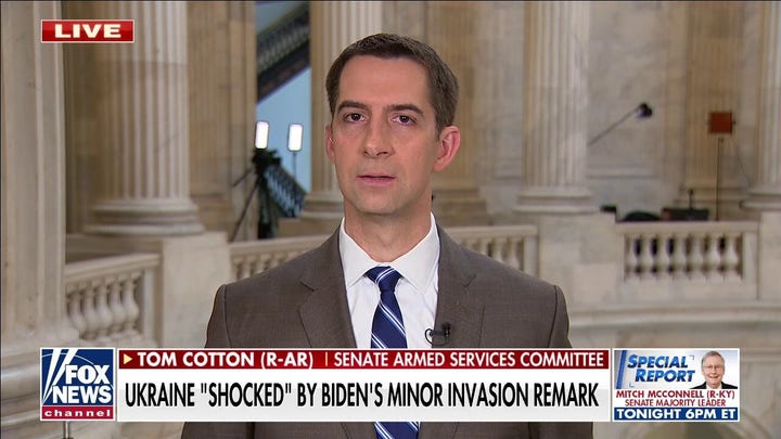 Tom Cotton: Vladimir Putin believes he has the ‘greenlight’ from Biden to invade Ukraine