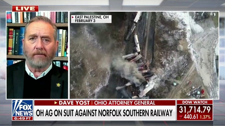 Ohio AG says Norfolk Southern ‘responsible’ for economic aftermath of toxic train crash