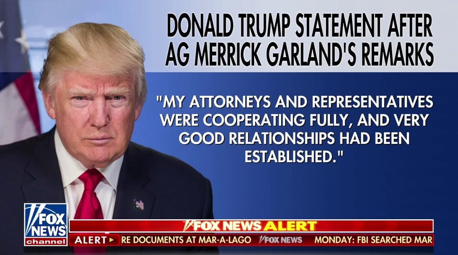Donald Trump releases statement after AG Merrick Garland's remarks