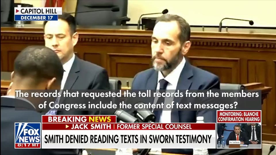 Sen. Grassley accuses Jack Smith of spying on lawmakers' texts
