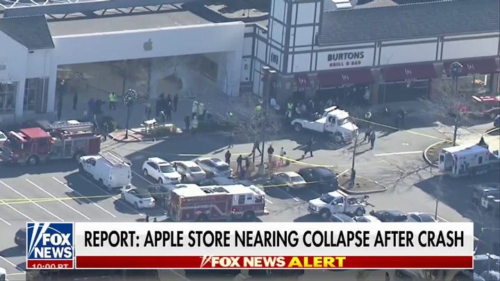 Truck slams into Apple store near Boston