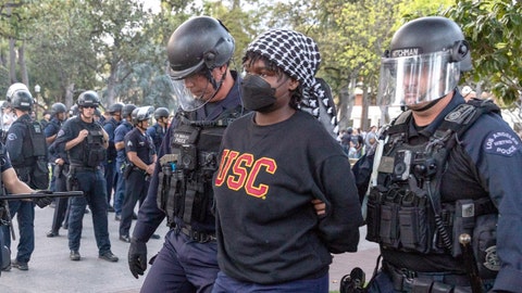 WATCH LIVE: Authorities break down anti-Israel agitators' encampments at USC - Fox News