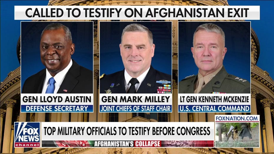 Milley, Austin, McKenzie to testify on chaotic Afghanistan withdrawal at Senate hearing