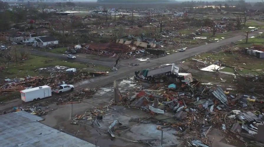 Mississippi tornado damage to Rolling Fork captured in aerial video